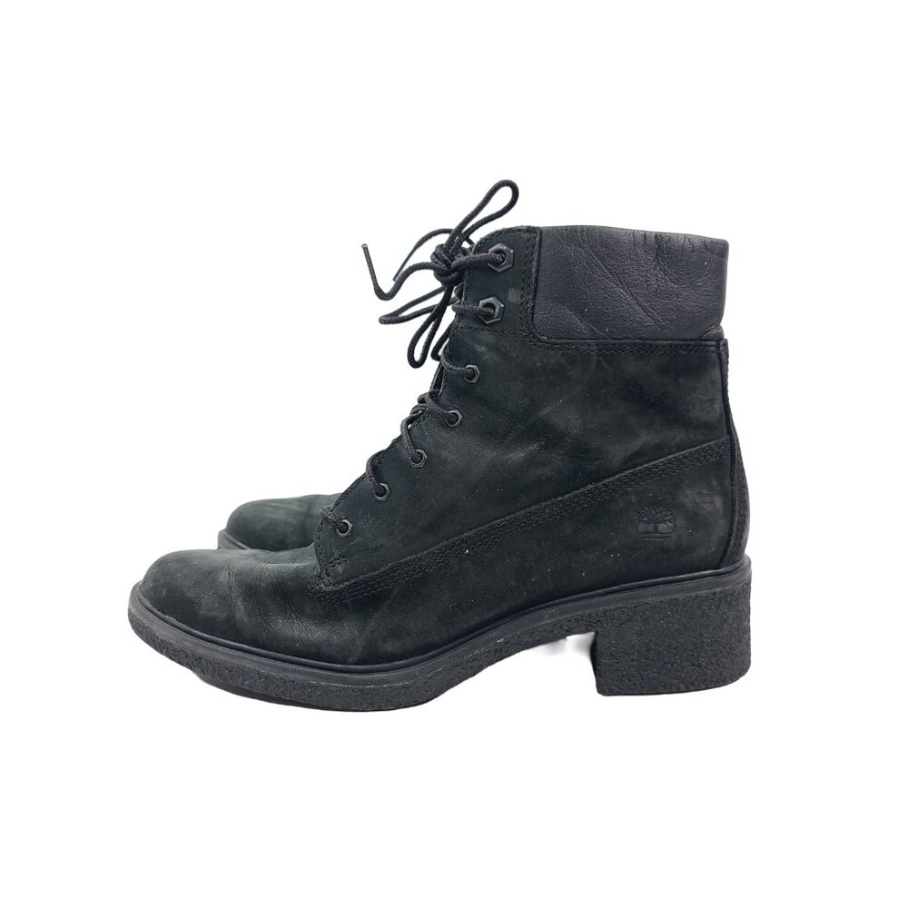Timberland Womens Black Nubuck Brinda 6 Inch A1JXI Lace Up Combat Boots Size 7.5